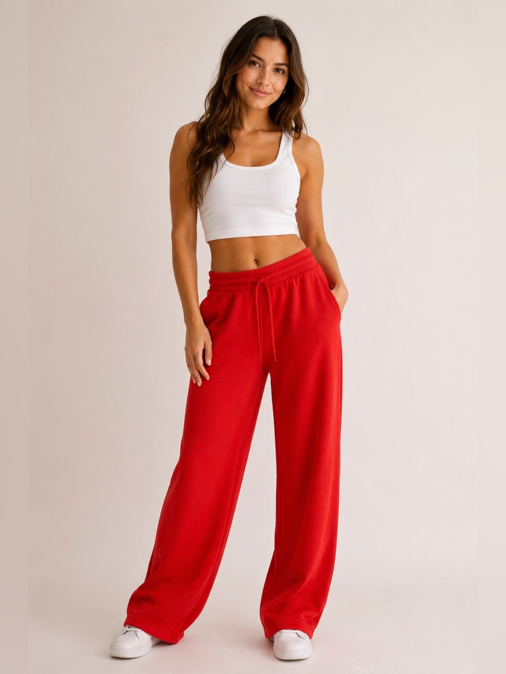 PINK Victoria’s Secret Red Wide-Leg Sweatpants XL